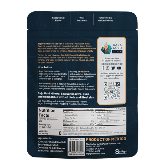 Premium natural unrefined sea salt from Baja California