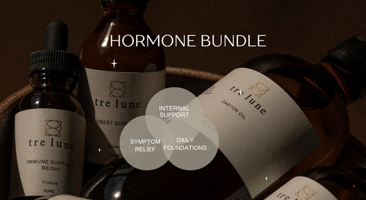 Tre Lune Hormonal Balance Bundle: Wild Yam Cream, Castor Oil and Sustain Me by Barbara O'Neill
