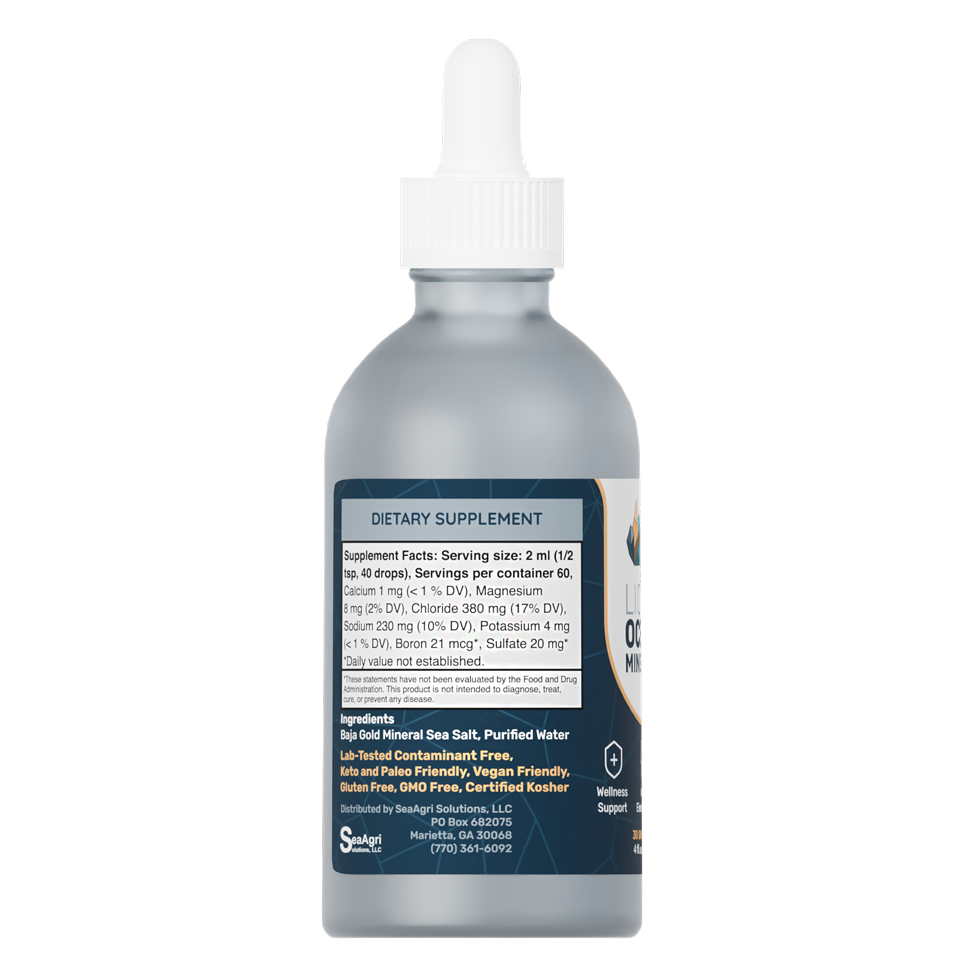 Baja Gold Liquid Ocean Minerals 120ml Glass Bottle – Australia