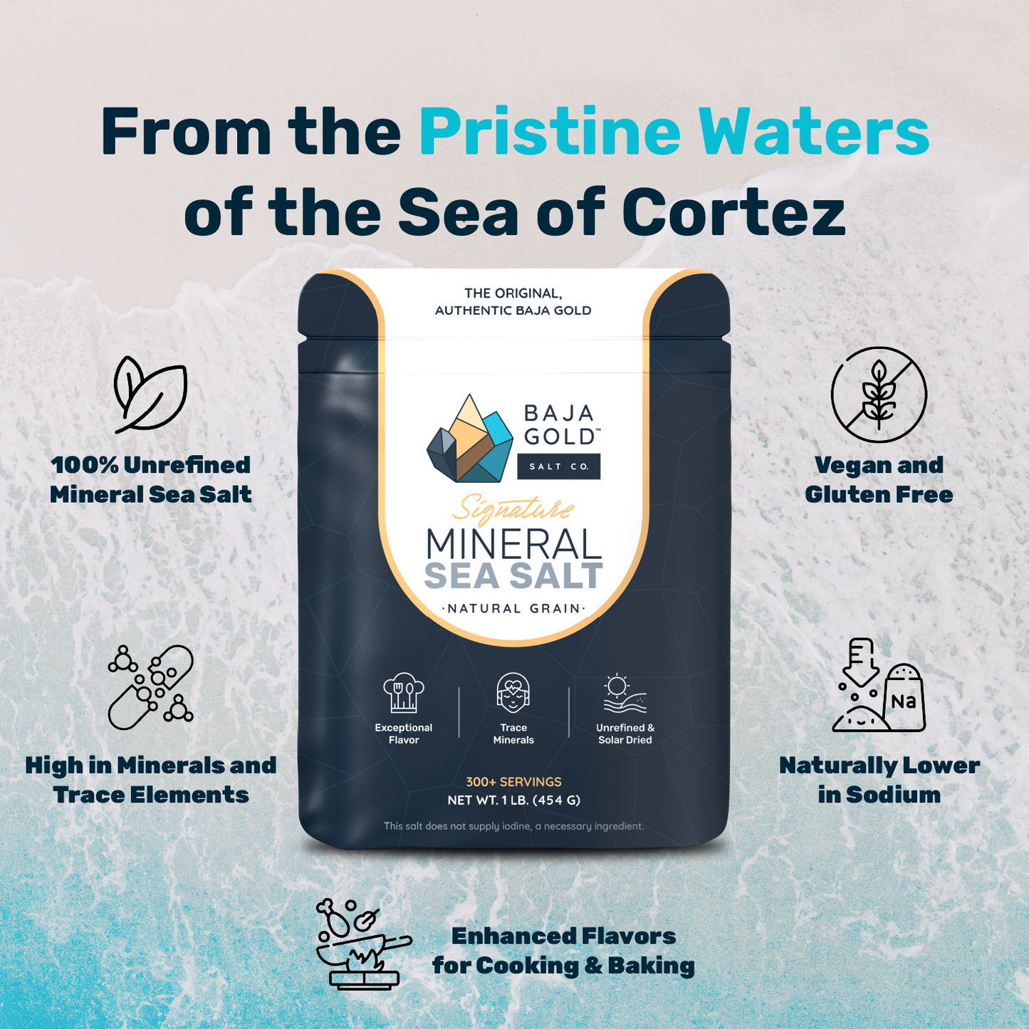 Baja Gold™ Signature Mineral Sea Salt – Natural Grain