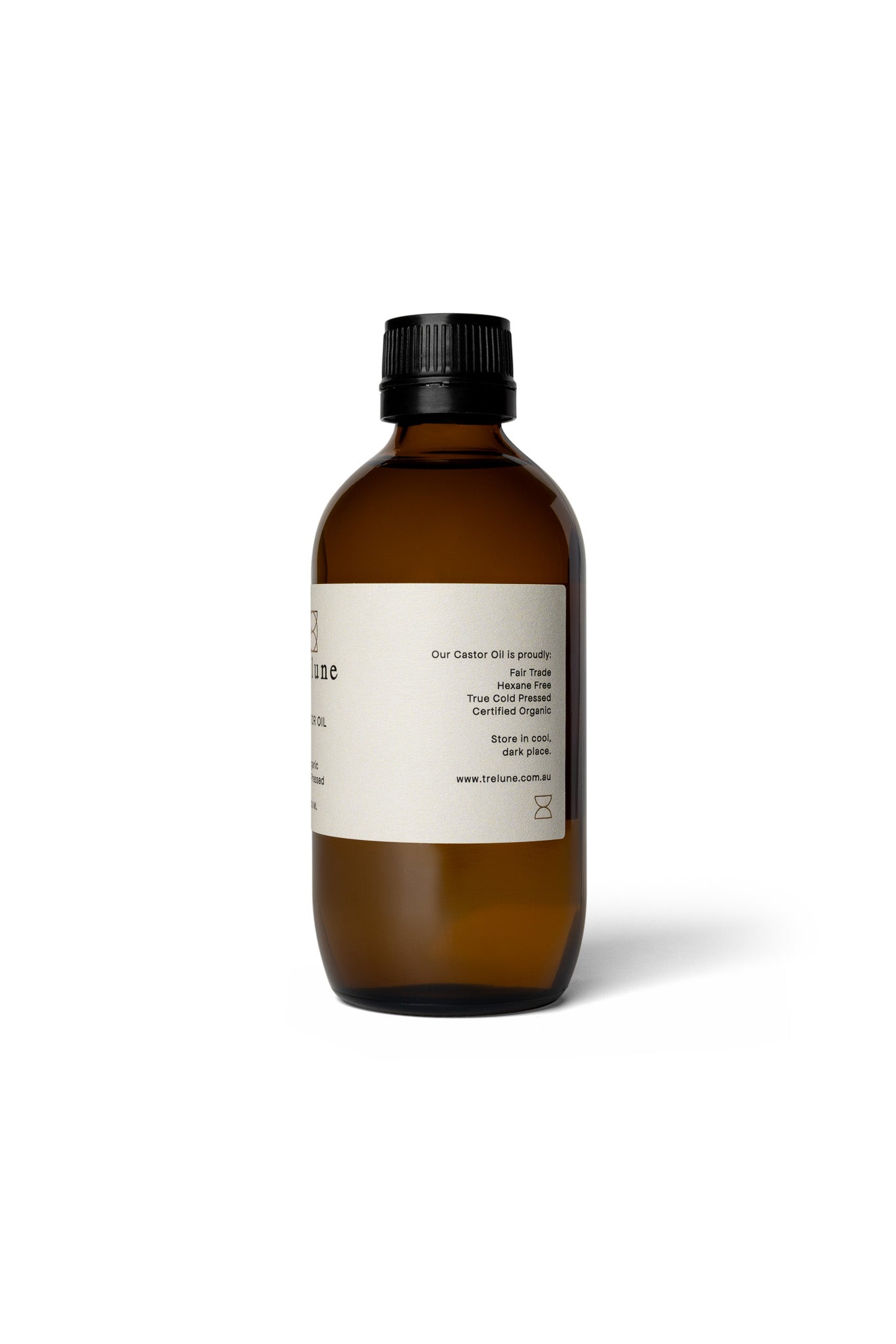 Tre Lune premium castor oil – pure organic, hexane-free, glass bottled for natural health