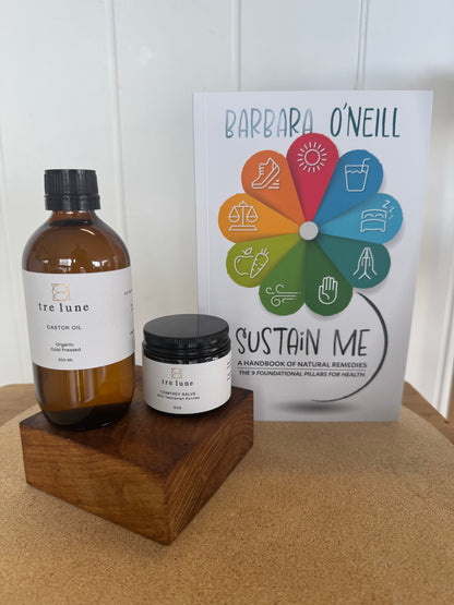 Tre Lune Home Remedy Bundle inspired by Barbara O’Neill – natural remedies for hormone balance, skin and muscle relief